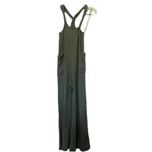 NWT Heyson Size Large Olive Romper Tank Wide leg jumpsuit Stretch Pockets Boho